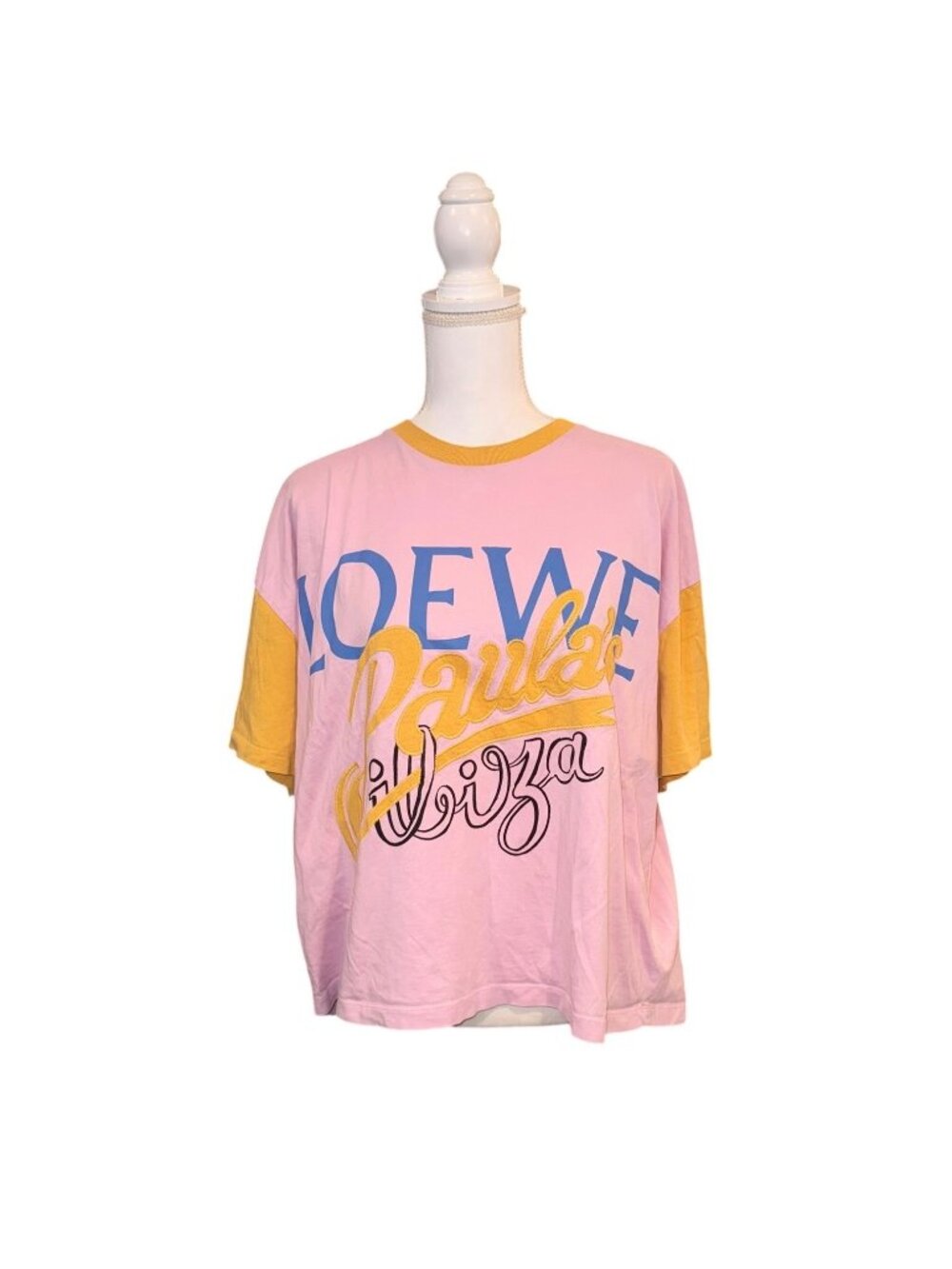 Loewe Paulas Ibiza Pink & Yellow Graphic T-Shirt Size S OVERSIZED